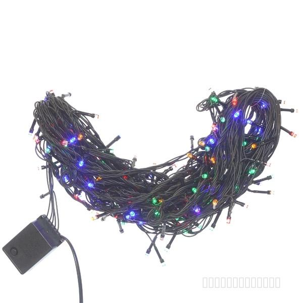 Электрогирлянда комнатная, L18м, 180 разноцветных LED ламп 6W, 8 реж.свеч, шнур зеленый 1,5 м, IP20