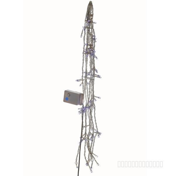 Электрогирлянда комн. (бахрома), L1 H1м, 80 синих LED ламп 4W, 8 реж.свеч, шнур прозрач. 1,5м, IP20