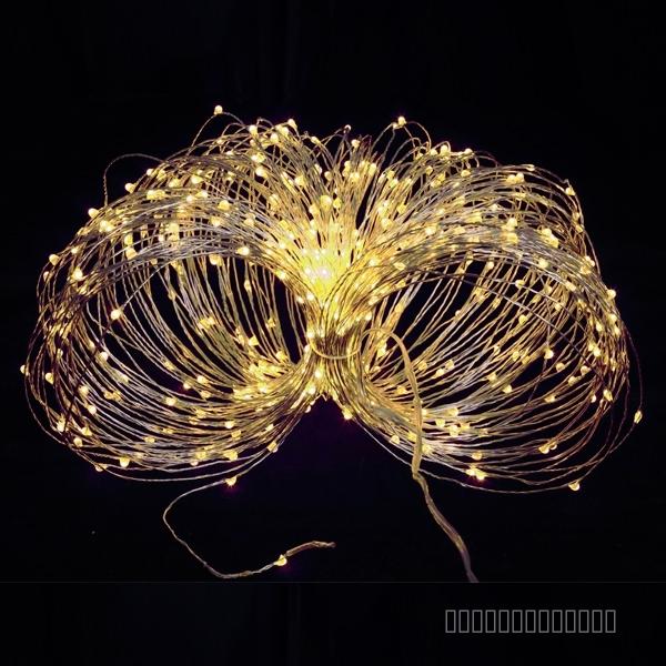 Электрогирлянда уличная, L 50 м, 500 теплых белых LED ламп 6W, шнур прозрачный, 3м, IP44, коннектор