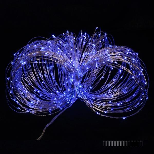 Электрогирлянда уличная, L 50 м, 500 синих LED ламп 6W, шнур прозрачный, 3м, IP44, коннектор