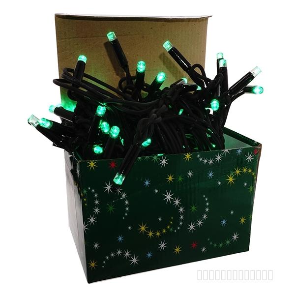 Уличная гирлянда (бахрома) БЕЗ СИЛОВОГО КАБЕЛЯ, L 3 м, 100 зеленых LED ламп 5W, шнур черный, IP44
