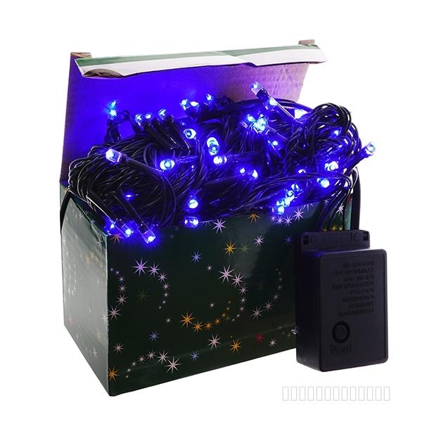 Электрогирлянда комнатная, L10,5 м, 100 зеленых LED ламп 5,5W, 8 реж.свеч., шнур зеленый 1,5 м, IP20